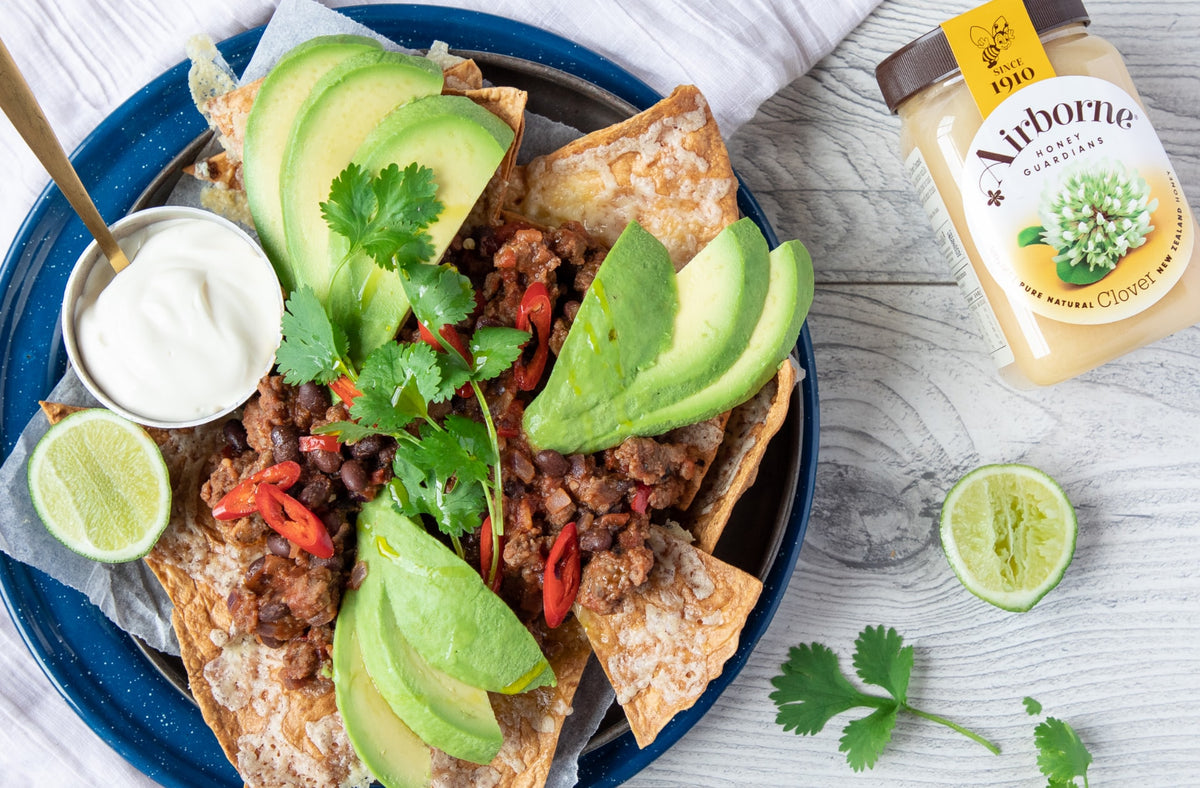 Beef, Beet & Bean Nachos Recipe | Airborne Honey